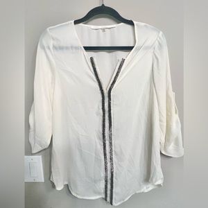 White Blouse with Sparkle Details